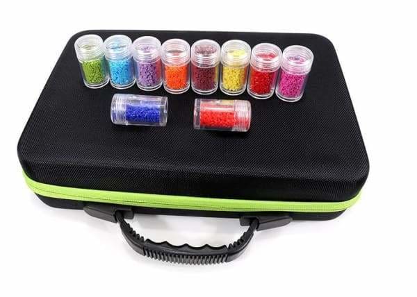 Diamond Painting Accessories - Travel Case (Includes 30 & 60 Containers)-Lime-60 Bottles-