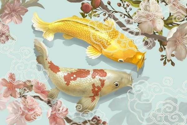 Fish Diamond Painting Kit - Two Japanese Koi-Square 20x30cm- - Paint With Diamonds