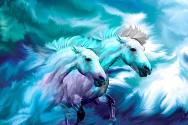 Unicorn Diamond Painting Kit - Unicorn Horses-Square 20x30cm- - Paint With Diamonds