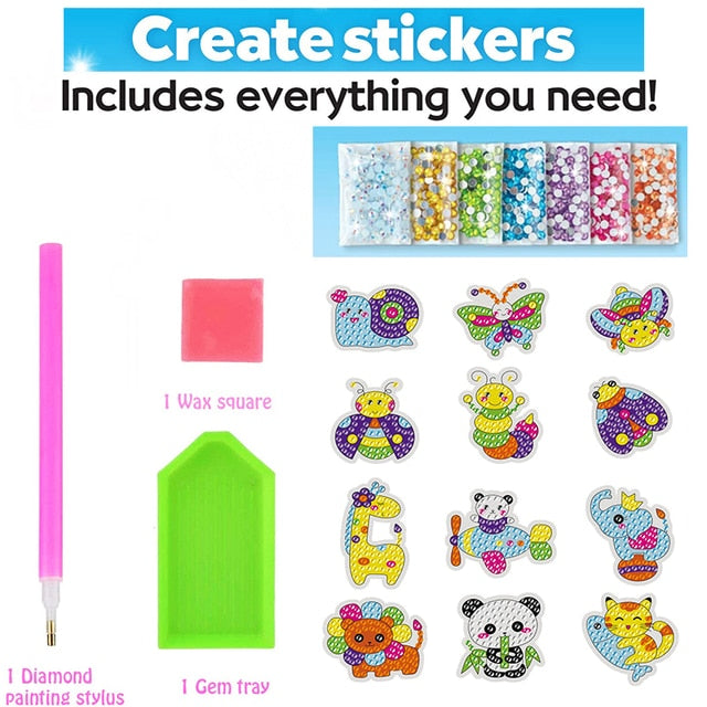 Diamond Sticker Photo Project Diamond Painting Stickers For Kids (12 Pack) | Diamond Painting Kit ...