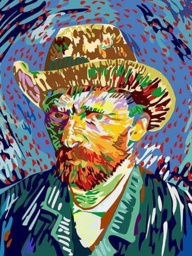 Nature Diamond Painting Kit - Van Gogh Self Portrait-Square 15x20cm- - Paint With Diamonds