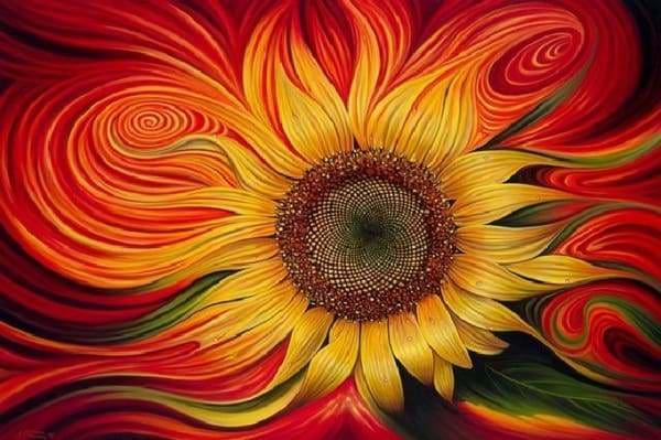 Flower Diamond Painting Kit - Warped Sunflower-Square 20x30cm- - Paint With Diamonds